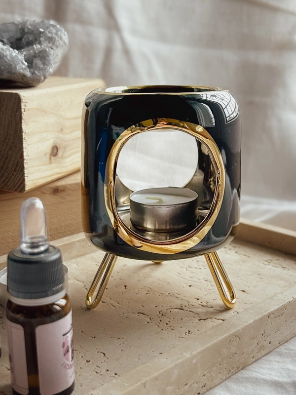 bruciaessenza blu e oro